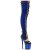 Pleaser FLAMINGO-3027 Bottes cuissardes à plateforme Daim synthétique Bleu EU-37/US-7