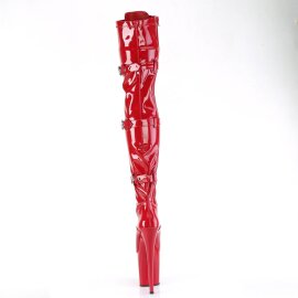 Pleaser FLAMINGO-3028 Bottes cuissardes à plateforme Vernis Rouge EU-37/US-7