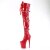 Pleaser FLAMINGO-3028 Bottes cuissardes à plateforme Vernis Rouge EU-38/US-8