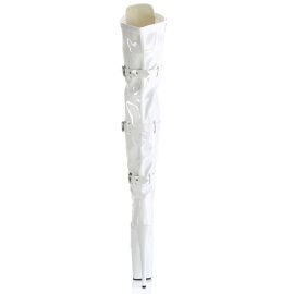 Pleaser FLAMINGO-3028 Bottes cuissardes à plateforme Vernis Blanc EU-37/US-7