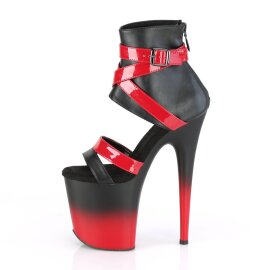 Pleaser FLAMINGO-800-15 Bottines à plateforme Cuir synthétique Rouge Noir EU-37/US-7