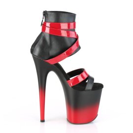 Pleaser FLAMINGO-800-15 Bottines à plateforme Cuir synthétique Rouge Noir EU-37/US-7