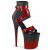 Pleaser FLAMINGO-800-15 Bottines à plateforme Cuir synthétique Rouge Noir EU-37/US-7