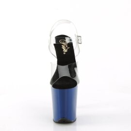 Pleaser FLAMINGO-808 Sandales à plateforme Transparent Bleu EU-35/US-5