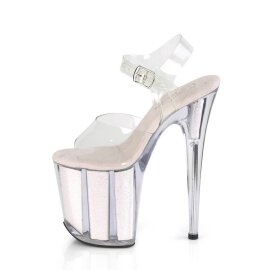 Pleaser FLAMINGO-808G Sandales à plateforme Paillettes Transparent Rose EU-35/US-5