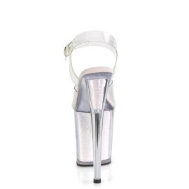 Pleaser FLAMINGO-808G Sandales à plateforme Paillettes Transparent Rose EU-35/US-5