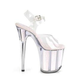 Pleaser FLAMINGO-808G Sandales à plateforme Paillettes Transparent Rose EU-35/US-5