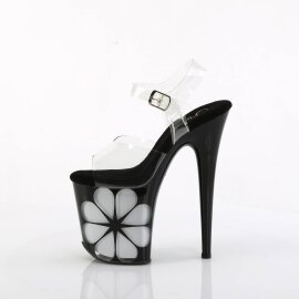 Pleaser FLAMINGO-808NLHS Sandales à plateforme Transparent Noir EU-35/US-5