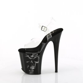 Pleaser FLAMINGO-808NLSK Sandales à plateforme Transparent Noir EU-36/US-6