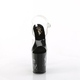 Pleaser FLAMINGO-808NLTG Sandales à plateforme Transparent Noir EU-35/US-5
