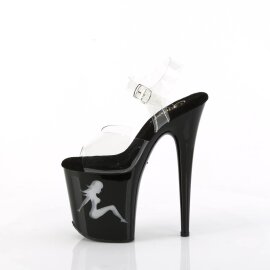 Pleaser FLAMINGO-808NLTG Sandales à plateforme Transparent Noir EU-35/US-5