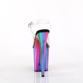 Pleaser FLAMINGO-808RC Sandales à plateforme Chrome Transparent Bigarré EU-38/US-8