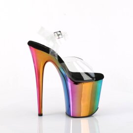Pleaser FLAMINGO-808RC Sandales à plateforme Chrome Transparent Bigarré EU-38/US-8