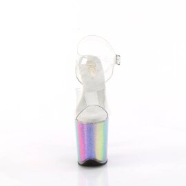 Pleaser FLAMINGO-808RG-01 Sandales à plateforme Paillettes Transparent Bigarré EU-35/US-5