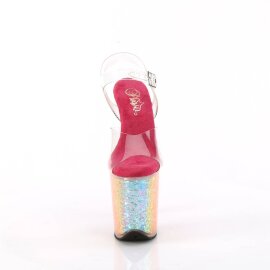 Pleaser FLAMINGO-808RG-02 Sandales à plateforme Paillettes Transparent Bigarré EU-35/US-5