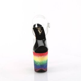 Pleaser FLAMINGO-808RG-04 Sandales à plateforme Paillettes Transparent Bigarré EU-35/US-5