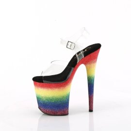 Pleaser FLAMINGO-808RG-04 Sandales à plateforme Paillettes Transparent Bigarré EU-35/US-5