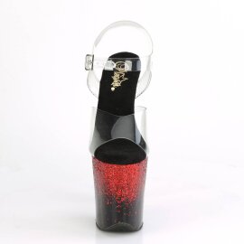Pleaser FLAMINGO-808SS Sandales à plateforme Paillettes Transparent Noir EU-35/US-5