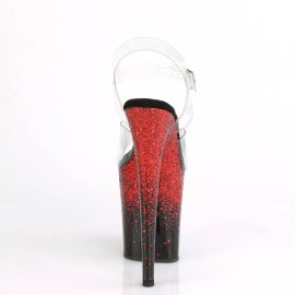 Pleaser FLAMINGO-808SS Sandales à plateforme Paillettes Transparent Noir EU-35/US-5