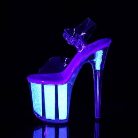 Pleaser FLAMINGO-808UVG Sandales à plateforme Néon Transparent Rose EU-40/US-10