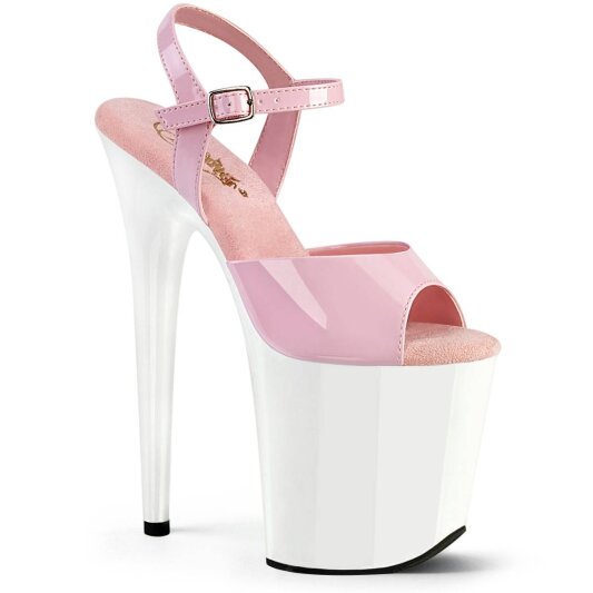 Pleaser FLAMINGO-809 Sandales à plateforme Vernis Rose Blanc EU-35/US-5