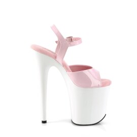 Pleaser FLAMINGO-809 Sandales à plateforme Vernis Rose Blanc EU-35/US-5