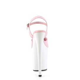 Pleaser FLAMINGO-809 Sandales à plateforme Vernis Rose Blanc EU-37/US-7