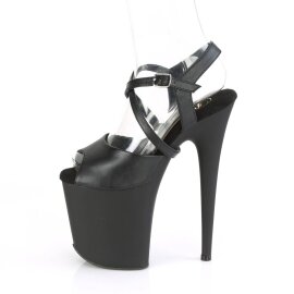 Pleaser FLAMINGO-824 Sandales à plateforme Cuir synthétique Noir EU-37/US-7