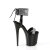 Pleaser FLAMINGO-870 Sandales à plateforme Vernis Strass Noir Argent EU-38/US-8