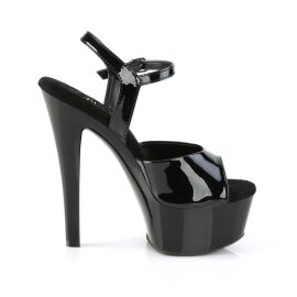 Pleaser GLEAM-609 Sandales à plateforme Vernis Noir EU-37/US-7