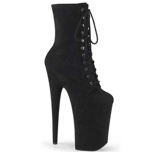 Pleaser INFINITY-1020FS Bottines à plateforme Daim synthétique Noir EU-36/US-6