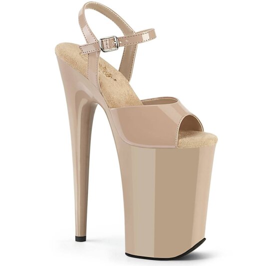 Pleaser INFINITY-909 Sandales à plateforme Vernis Beige EU-39/US-9
