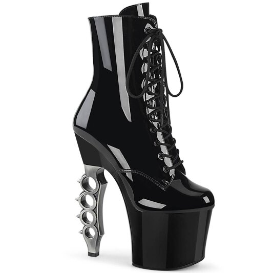 Pleaser IRONGRIP-1020 Bottines à plateforme Vernis Noir EU-35/US-5