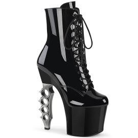 Pleaser IRONGRIP-1020 Bottines à plateforme Vernis Noir EU-35/US-5
