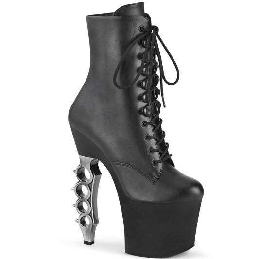 Pleaser IRONGRIP-1020 Bottines à plateforme Cuir synthétique Noir EU-37/US-7