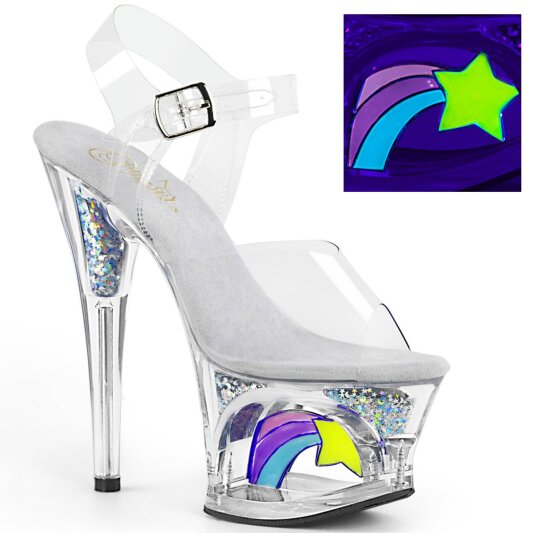 Pleaser MOON-708RSS Sandales à plateforme Transparent EU-35/US-5