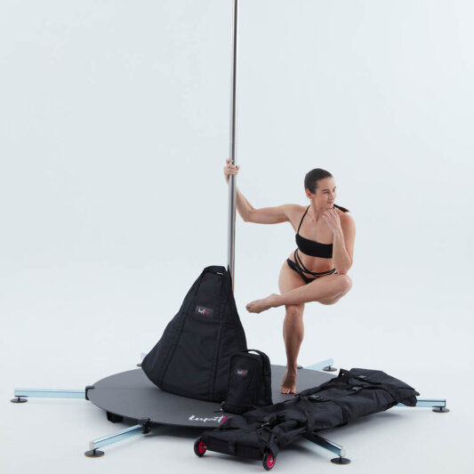 Lupit Pole Stage Pieds courts Acier inoxydable 45 mm avec sacs de transport