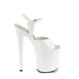 Pleaser NAUGHTY-809 Sandales à plateforme Vernis Blanc EU-41/US-11