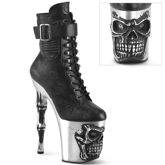 Pleaser RAPTURE-1020STR-02 Bottines à plateforme Cuir synthétique Noir EU-35/US-5