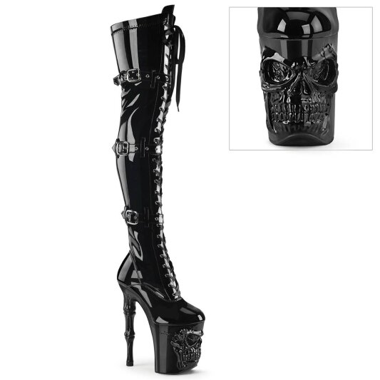 Pleaser RAPTURE-3028 Bottes cuissardes à plateforme Vernis Noir EU-37/US-7