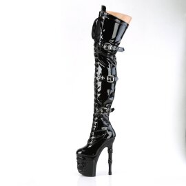 Pleaser RAPTURE-3028 Bottes cuissardes à plateforme Vernis Noir EU-37/US-7