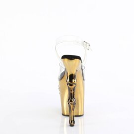 Pleaser RAPTURE-808-LT Sandales à plateforme Transparent Or EU-37/US-7