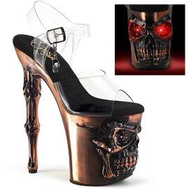 Pleaser RAPTURE-808-LT Sandales à plateforme Transparent Or Rose EU-36/US-6