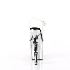 Pleaser RAPTURE-808-LT Sandales à plateforme Transparent Argent EU-35/US-5