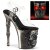 Pleaser RAPTURE-808-LT Sandales à plateforme Transparent Argent EU-38/US-8