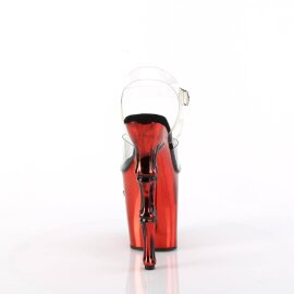 Pleaser RAPTURE-808-LT Sandales à plateforme Transparent Rouge EU-35/US-5