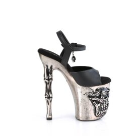 Pleaser RAPTURE-809-LT Sandales à plateforme Cuir synthétique Noir Argent EU-37/US-7
