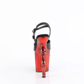 Pleaser RAPTURE-809-LT Sandales à plateforme Cuir synthétique Noir Rouge EU-37/US-7