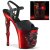 Pleaser RAPTURE-809-LT Sandales à plateforme Cuir synthétique Noir Rouge EU-37/US-7