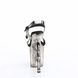 Pleaser RAPTURE-812-LT Sandales à plateforme Cuir Noir Argent EU-40/US-10